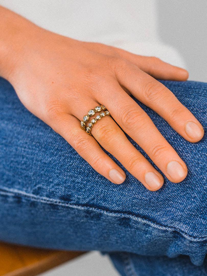 Diamond Birks Stacking Rings Birks Rock And Pearl Diamond Stack